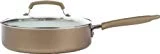 WearEver C94433 Pure Living Nonstick Ceramic Coating Scratch Resistant PTFE PFOA and Cadmium Free Dishwasher Safe Oven Safe Jumbo Cooker Cookware, 3.5-Quart, Gold