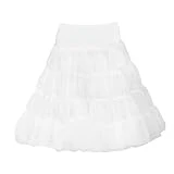 I.C. Collections Little Girls White Bouffant Half Slip Petticoat Tea Length, 2T