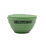 Treasure Gurus Vintage Green Jadeite Glass Drippings Bowl Jadite Grease Jar
