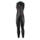 Synergy Triathlon Wetsuit 5/3mm - Women's Endorphin Sleeveless Long John Smoothskin Neoprene for Open Water Swimming Ironman & USAT Approved (W1, Black)