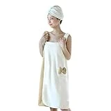 Womens Plush Bathrobe with Straps Thick for Winter Velvet Ruffle Beach Spa Wrap Shower Bath Body Towel Quick Dry