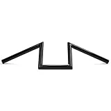 Krator Z Bars Replacement Handlebars Custom Bobber Compatible with Harley Triumph Black 1' Inch Zee Zed
