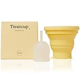 Tieutcup Menstrual Cup - Size Small (32ml) - with Foldable Storage Cup - FDA Registered - High Capacity - Reusable Medical-Grade Silicone