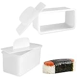 2 Pack Non Stick Musubi Maker Press, BPA Free Sushi Making Kit Onigiri Mold, Non-Toxic Luncheon Meat Press Hawaiian Spam Musubi Maker Mold (White)