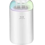 TOBUSA Cool Mist Humidifier,5L Ultrasonic Humidifiers Diffuser for Baby Bedroom Home Office,with 3 Nozzle,4 Mist Modes ,7 Color Night Light,Lasts Up to 60H (White)