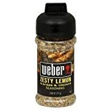 WEBER ZESTY LEMON Seafood & Chicken Grill Seasoning 2.50 oz. Bottle