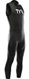 TYR Sport Men's Hurricane Sleeveless Wetsuit Category 1, Black/White, X-Large