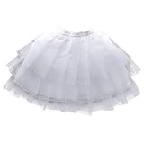 LULUSILK Girl’s Hoopless Petticoat Crinoline with 3 Layers, Flower Girl Underskirt, White