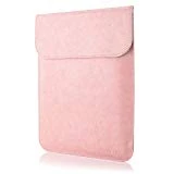 All-inside 13' Laptop Sleeve for 2018 MacBook Air 13 A1932/ MacBook Pro 13 2016 2017 2018/ Dell XPS 13, Synthetic Leather, Pink