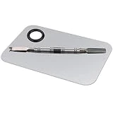 obmwang 1Pcs Pro Stainless Steel Cosmetic Makeup Palette Spatula Tool for Nail Art Eye Shadow Eyelash Makeup Professional Pigment Blending Lightweight 5.9 x 3.9 inches