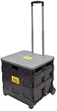 dbest products Quik Cart two wheeled collapsible handcart with grey lid rolling utility with seat heavy duty lightweight