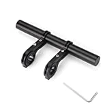 YESON Bike Handlebar Extender Double Handlebar stem Extension Rack Aluminum Alloy Mount Holder with Bracket Space Saver for Bicycle Accessories Speedometer Flashlight Lamp Phone Mount，Black