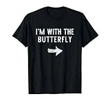 I'm With The Butterfly Costume Halloween Matching Couple T-Shirt