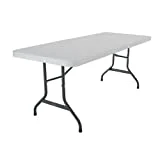 Lifetime 22901 Folding Utility Table, 6 Feet, White Granite
