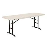 Lifetime 80565 Adjustable Height Folding Utility Table, 6-foot, Almond