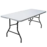 Plastic Development Group 806 Outdoor/Indoor 6 Foot Fold in Half Plastic Resin Folding Banquet, Dining, Card Table, White