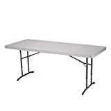 Lifetime 22920 Height Adjustable Folding Utility Table, 6 Feet, Almond