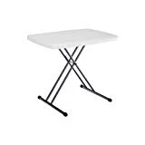 Lifetime 28241 Adjustable Folding Laptop Table TV Tray, 30 Inch, White Granite