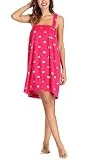 Women Bathrobe, Kimono Shower Wrap, Thin Lightweight Bath Robe, Hot Pink-dots, One Size