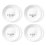 Corelle Chip Resistant 8 Pack Appetizer Plates, 8-Piece, Sentiments