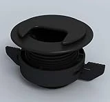 Twist Lock Grommet (Black) Cable, Wire, Cord Management - Self Locking Grommet with Cover for Walls, Ceilings, Desks, Used for All Surfaces 3/8” to 1” Thick, Made in USA