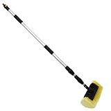 Garage Monkey Engineering Scrub Brush for Washing Cars, Trucks, RVs, Homes | Long Handle, Adjustable Telescopic Pole, Heavy-Duty Wide Bristle Head | Flow Through, Dip Cleaning | Exterior