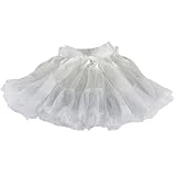 Wennikids Little Girl's Dance Chiffon Pettiskirts Tutu Assorted Size and Color Medium White