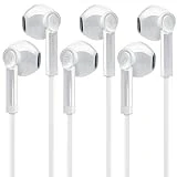 Earbuds with Microphone, Boost Headphones in-Ear Ergo Stereo Sound Earphones Headset, Remote Volume Control 3.5 mm Audio Jack (White) 3-Pack
