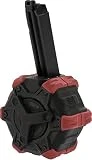 Evike AW Custom Adaptive Airsoft Drum Magazine for GBB Airsoft Pistols & Rifles (Type: SAI BLU/TM G-Series/Elite Force Glock)