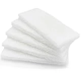 Cleaning Scrubbing Pads 5 Pack, Large Non Abrasive White 10 inch by 4 1/2 Inch Multi Purpose Glass Shower Scouring Sponges, Fits Universal Holders