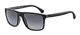 Emporio Armani EA4033 5229T3 56M Black/Grey Rubber/Grey Gradient Polarized Square Sunglasses For Men +FREE Complimentary Eyewear Care Kit