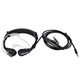 Retevis Covert Air Tube Earpiece Headset 1 Pin 3.5mm Flexible Throat Mic PTT Earpiece for Cellphone Walkie Talkies (1 Pack)