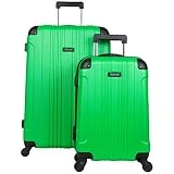Kenneth Cole Reaction Out Of Bounds 2-Piece Hardside 4-wheel Spinner Luggage Set: 20' Carry-On & 28' Checked Suitcase, Kelly Green
