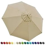 EliteShade 9ft Patio Umbrella Market Table Outdoor Deck Umbrella Replacement Canopy Cover (Canopy Only)(Beige)