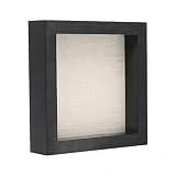 Shadow Box Frame Wood Display Case for Awards Medals Photos - Ready to Hang - Memory Box (8x8, Black)