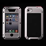 iPhone 4 Case, iPhone 4S Case, Ambox Waterproof Shockproof Dust/Dirt Proof Aluminum Metal Military Heavy Duty Protection Cover Case for Apple iPhone 4 4S (Silver)