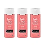 Neutrogena Body Clear Acne Treatment Body Wash with Salicylic Acid Acne Medicine, Pink Grapefruit Body Acne Cleanser to Prevent Breakouts on Back, Chest & Shoulders, 8.5 fl. oz (Pack of 3)
