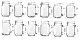 Libbey Drinking Mason Jar with Handle, 16 -Ounce, Set of 12