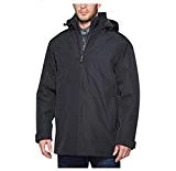 Weatherproof Ultra Tech Mens Jacket, Double Zip Hooded Water Repellant Coat, Black, Medium
