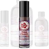 WagsMarket - Nag Champa Perfume Oil & Patchouli Essential Oil, Nag Chouli Essential Perfume Oil, Choose from Roll On to 0.33oz - 4oz Glass Bottle (0.33oz Roll On)