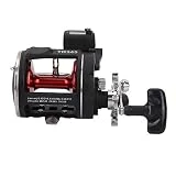 Spinning Fishing Reel, Metal Fishing Reel Trolling Reels Equipped with Line Counter Black Trolling Saltwater Offshore Reel Wheel, Black