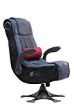 X-Rocker 5129201 Pedestal Video Gaming Chair 2.1 Wireless Microfiber Mesh, Blue/Charcoal