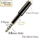 Josi Minea 3.5mm Audio Jack Extender Headphone Adapter with Gold Plated 4-Pole Connectors (3 Ring Jack) for Apple iPhone 6/6S/6+/5S/5 iPad Samsung Galaxy S6/S5/S4 Note 4/3 & Most Smartphones & Tablets