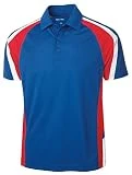 SPORT-TEK Men's Tricolor Micropique Sport Wick Polo M True Royal/True Red/White