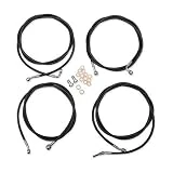 LA Choppers Black Vinyl Braided Cable Kit for 12&Prime,-14&Prime, Ape Hangers W/ABS LA-8054KT-13B