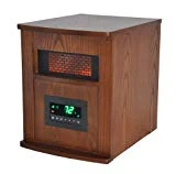 LifeSmart 6 Element Quartz w/Wood Cabinet and Remote Large Room Infrared Heater, Brown