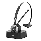 Willful M98 Bluetooth Headset Wireless Headset with Microphone Charging Base Pro Clear Sound for Car Truck Driver Call Center Home Office PC