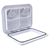 YaeMarine Marine Deck Hatch Boat Deck Hatch Access Hatch & Lid 17-1/4'x12-3/8'' -RV- White(440mmx315mm)(BK-0053)