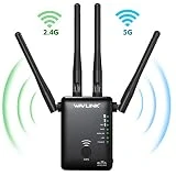 1200Mbps Dual Band WiFi Repeater,WAVLINK Wireless Repeater WiFi Range Extender,Wireless WiFi Signal Booster, Repeater/Router/Wireless Access Point Mode,Compatible with Any Router