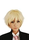 HH Building Cosplay Wig Men's Short Layered Halloween Costume Hair Wig (Blonde)
